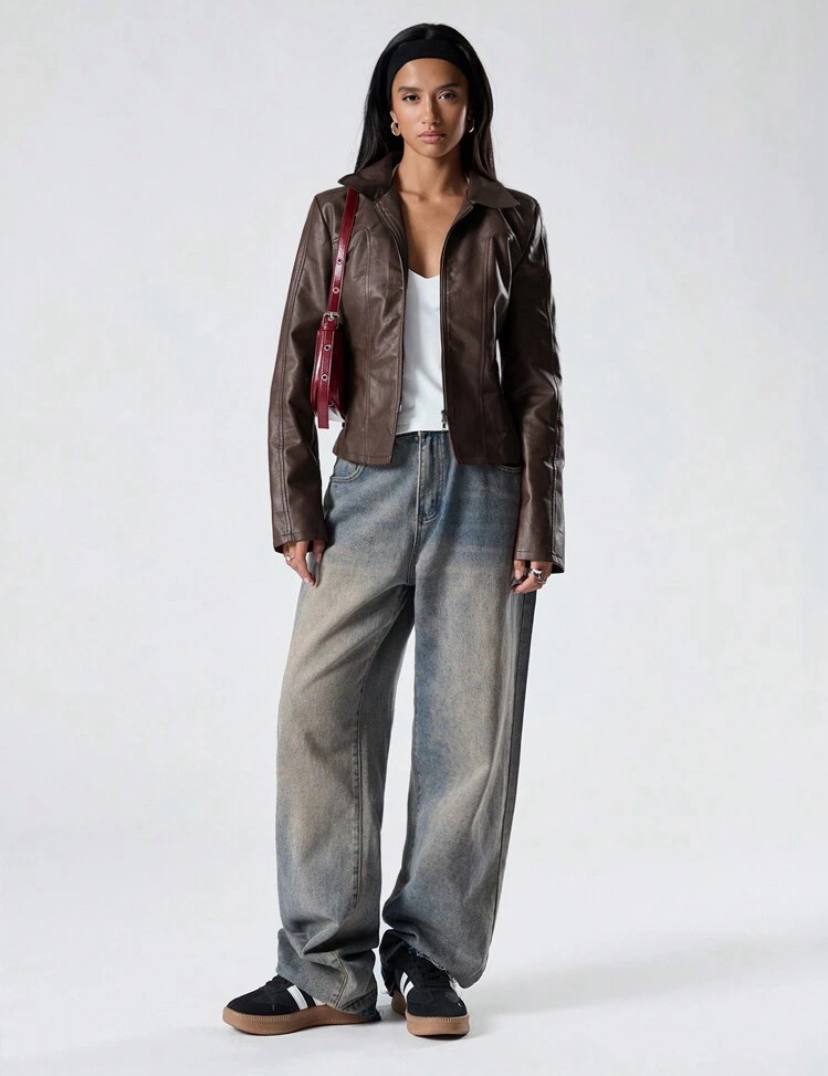 WOMAN LATHER JACKET