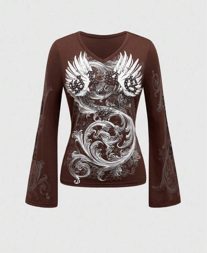 V NECK WIDE SLEEVE SWEATER
