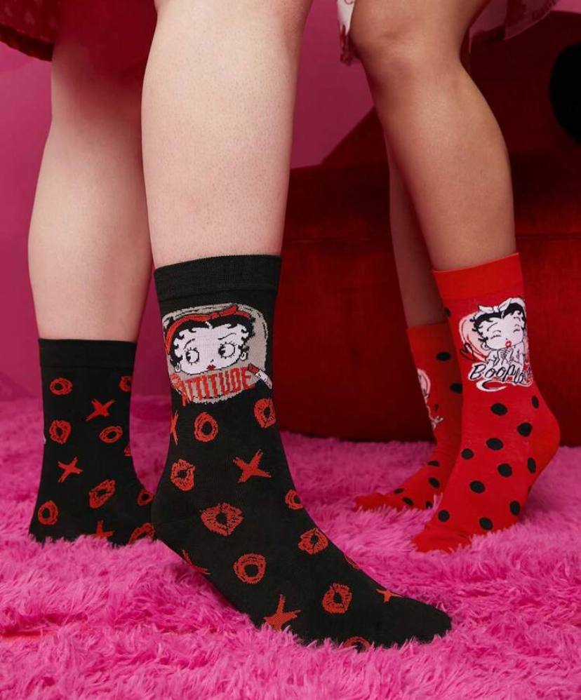 2 PAIRS BETTY BOOP SOCK