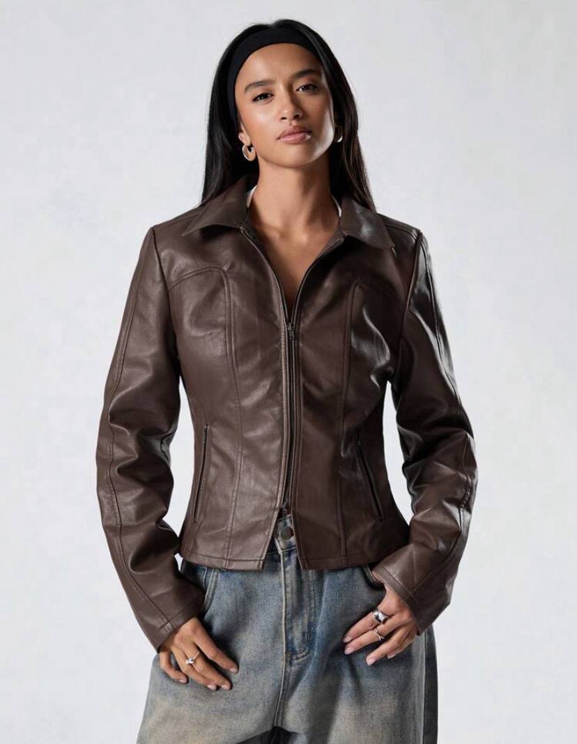 WOMAN LATHER JACKET