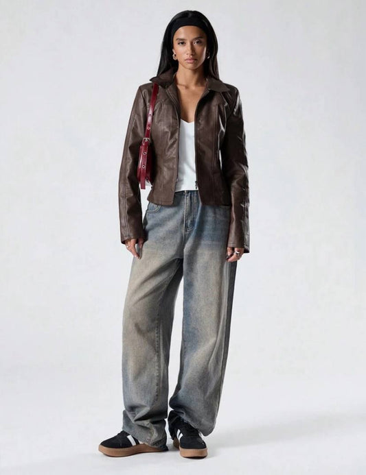 WOMAN LATHER JACKET